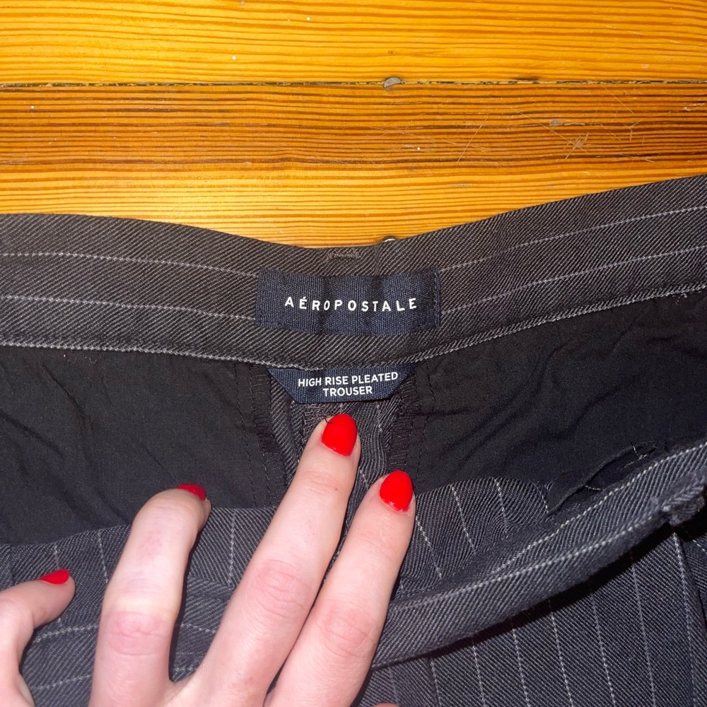 Aeropostale Women's Black Pinstripe Trousers - Picture 3 of 5